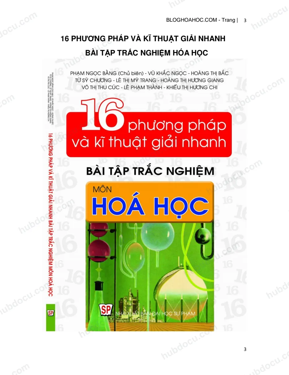 16 phương pháp giải nhanh hoá học
