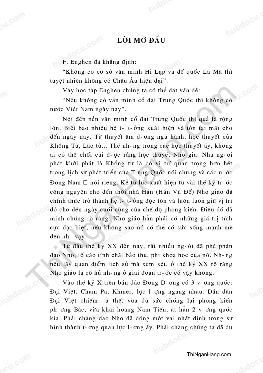 Tiểu luận - Những tư tưởng cơ bản của Nho giáo và ảnh hưởng của nó ở nước ta
