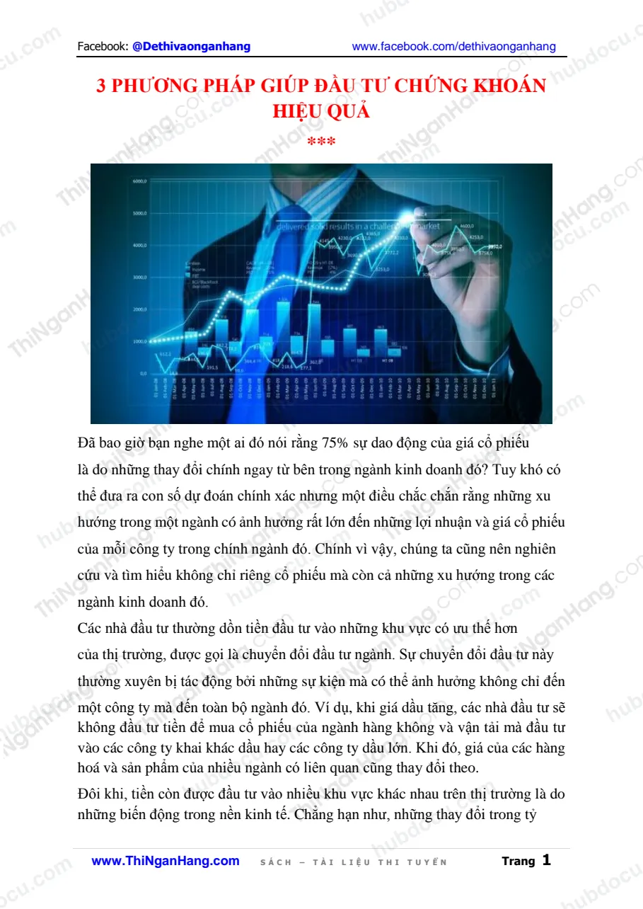 3 phương pháp giúp đầu tư chứng khoán hiệu quả