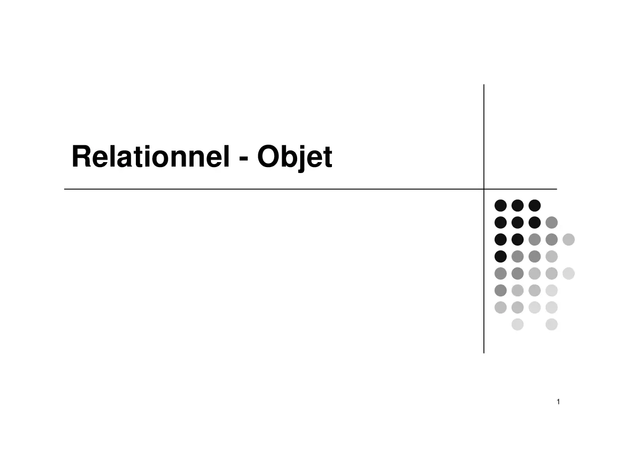 Relational Object (6) - Mô hình quan hệ-đối tượng (Tiếng Pháp)