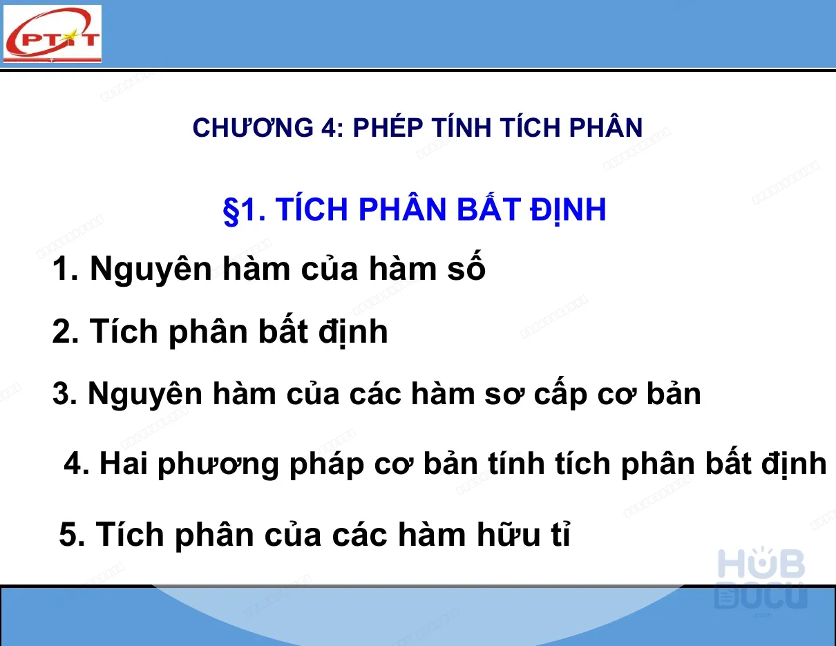 Giải tích 1 - Chương 4. Phép tính tích phân