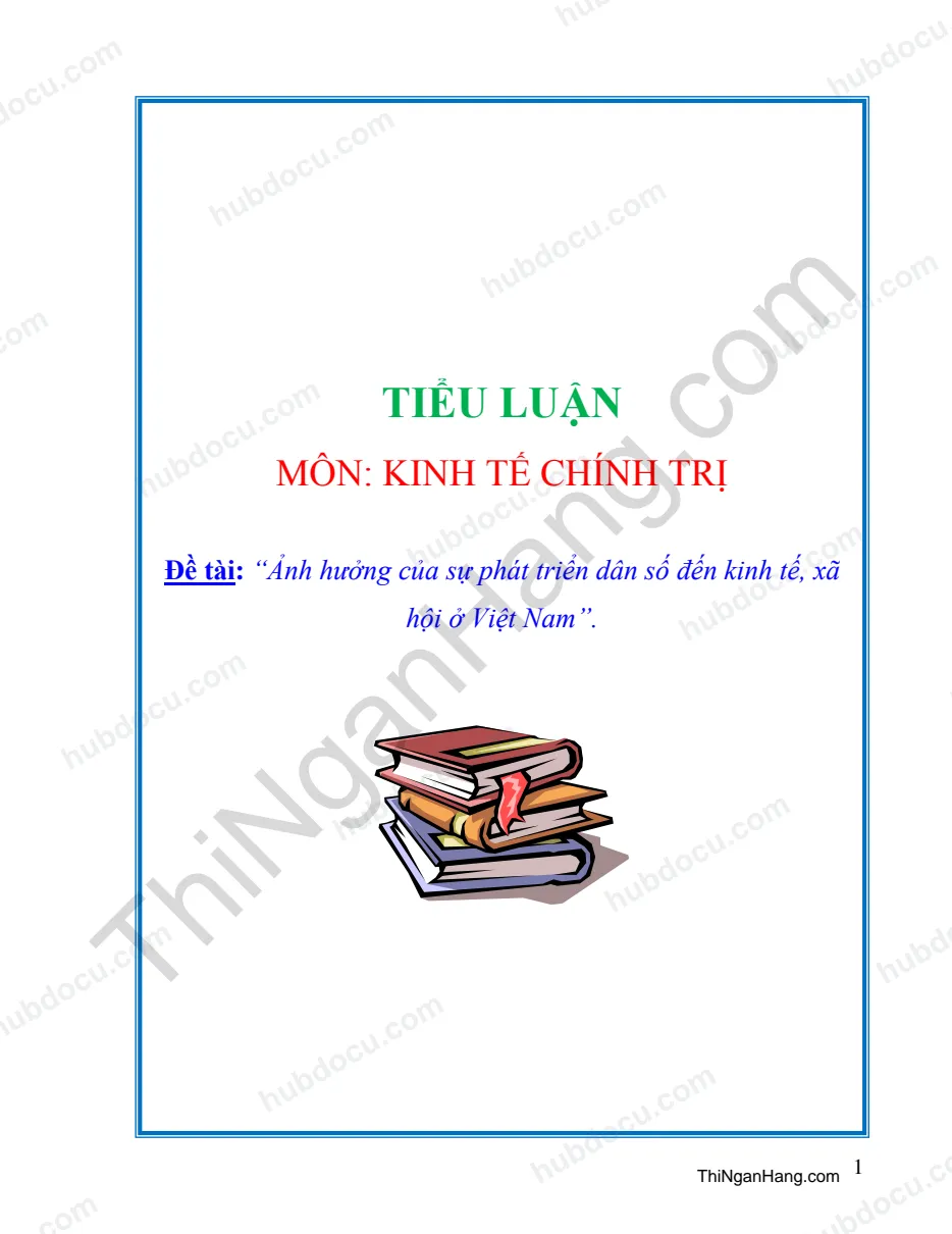 Tiểu luận: Ảnh hưởng của sự phát triển dân số đến kinh tế, xã hội ở Việt Nam