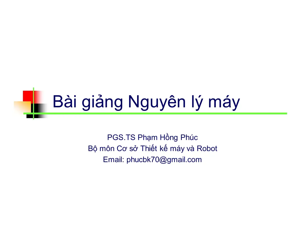 Bài 3: Phân tích lực cơ cấu (Bài 3) - Phạm Hồng Phúc