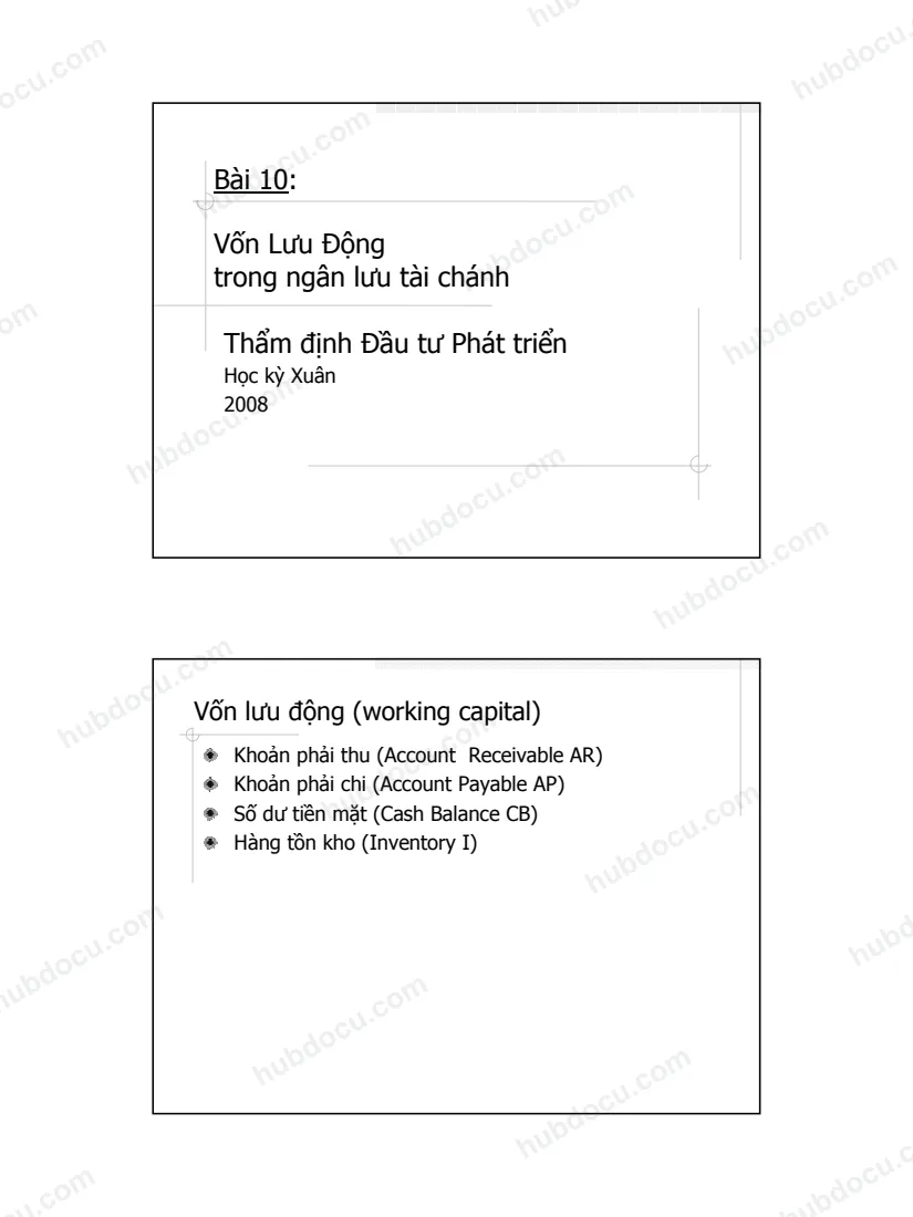 Vốn lưu động trong ngân lưu tài chính