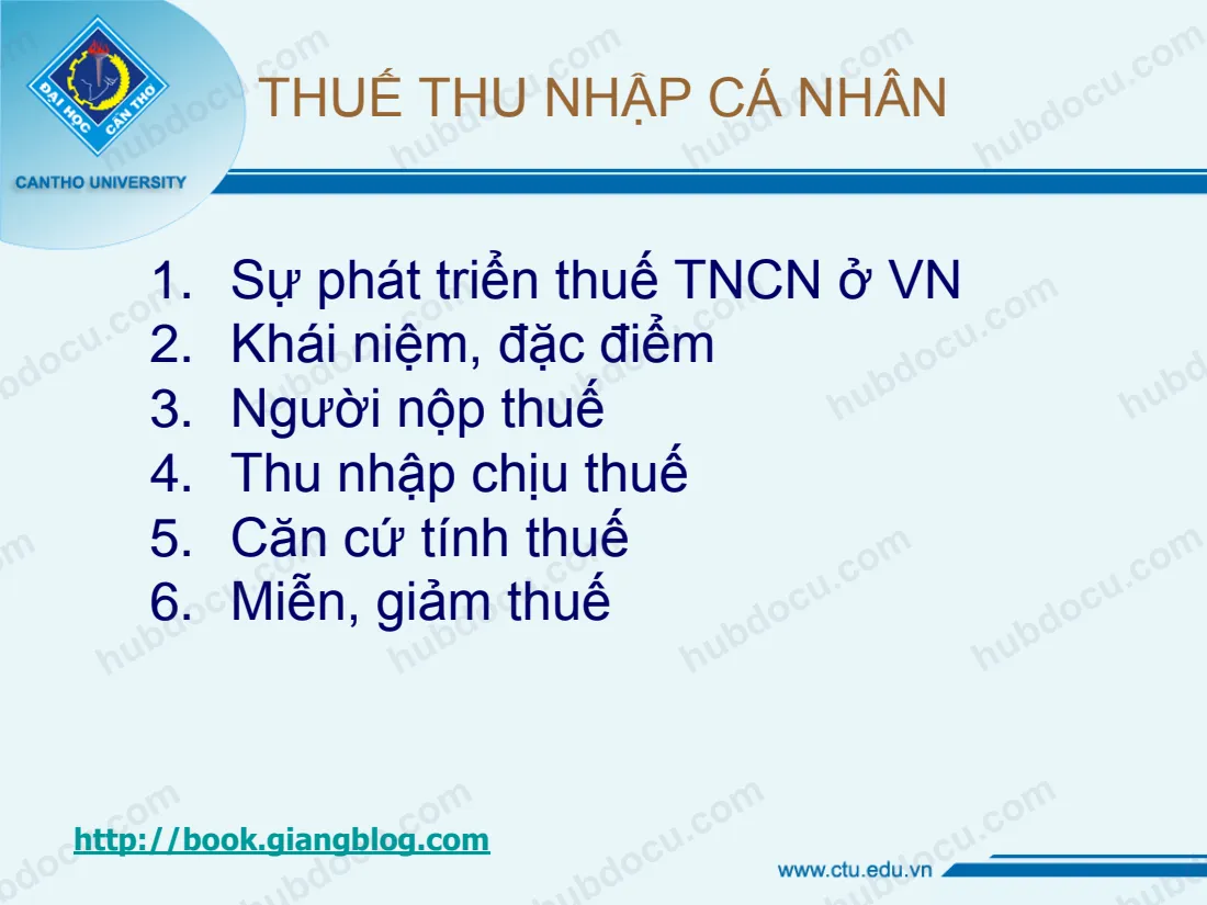 Chương 2. Thuế thu nhập cá nhân - Bài giảng Luật tài chính 2