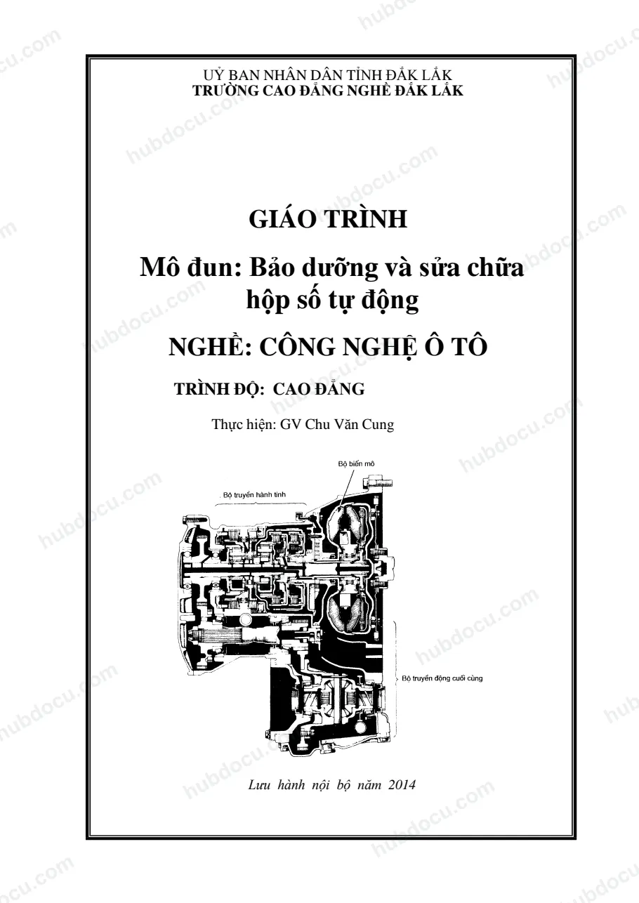 Giáo Trình Bảo Dưỡng Và Sửa Chữa Hộp Số Tự Động