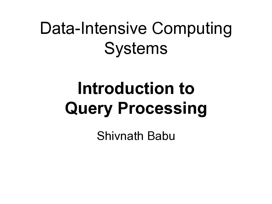 Query Processing (16) (Xử lý truy vấn trong hệ CSDL quan hệ) (Tiếng Anh)
