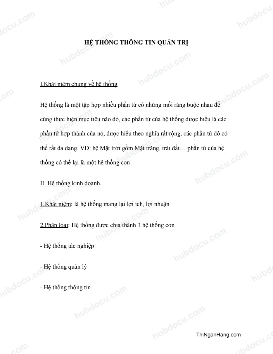 Hệ thống thông tin quản trị