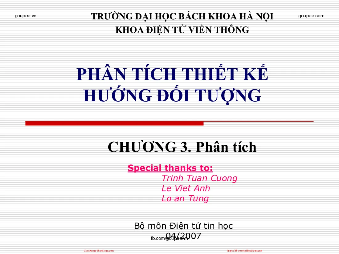 Phân tích thiết kế hướng đối tượng - Chương 3.3 (HUST) GV.Phạm Ngọc Nam