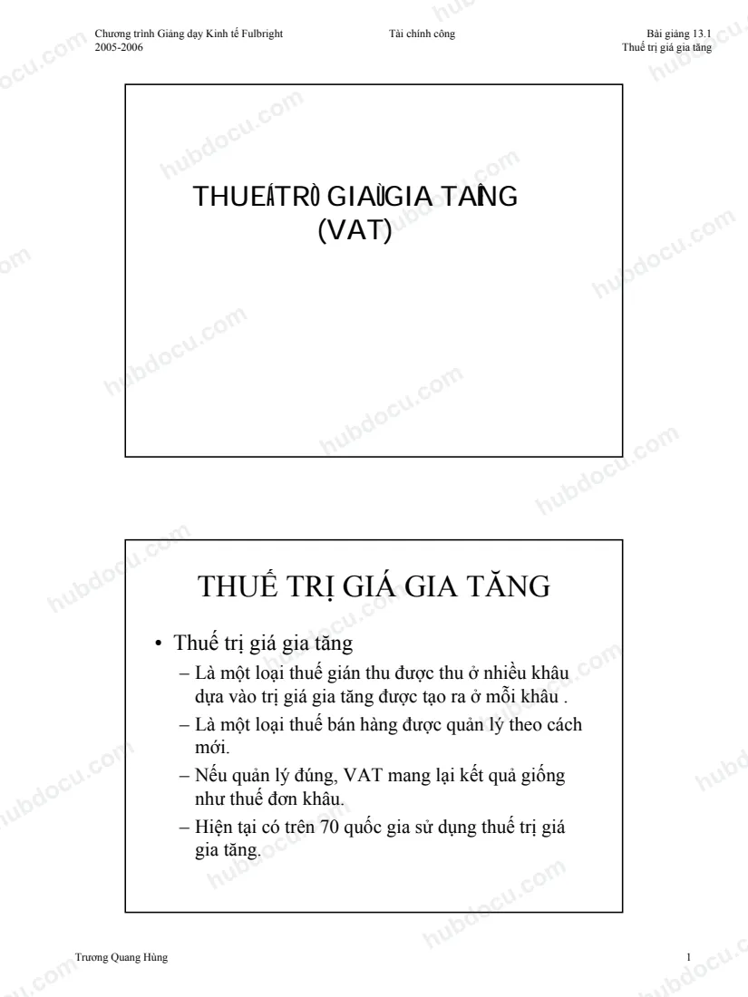 Thuế giá trị gia tăng - VAT