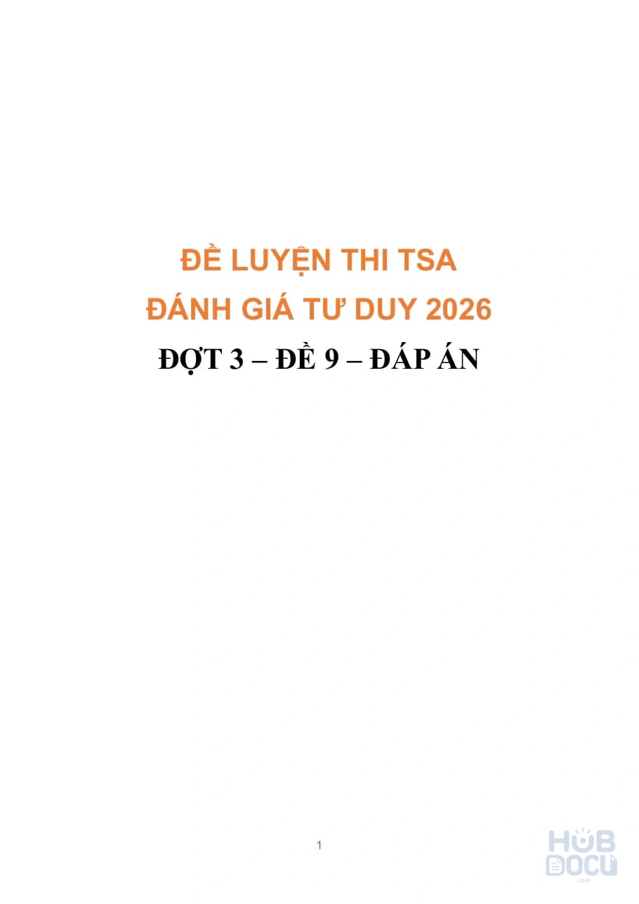 TSA - ĐỀ 29 - ĐÁP ÁN