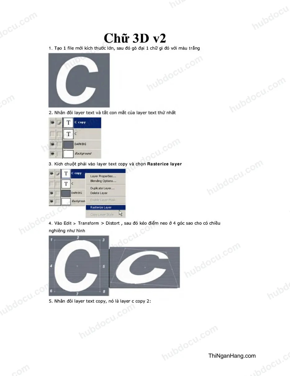 Photoshop - Chữ 3D v2
