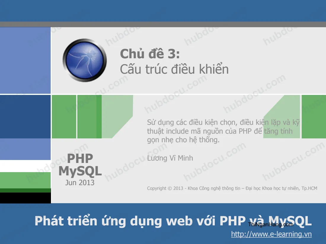 Bài giảng Lập trình Web 2 PHP Mysql - Phần 3. Cấu trúc điều khiển