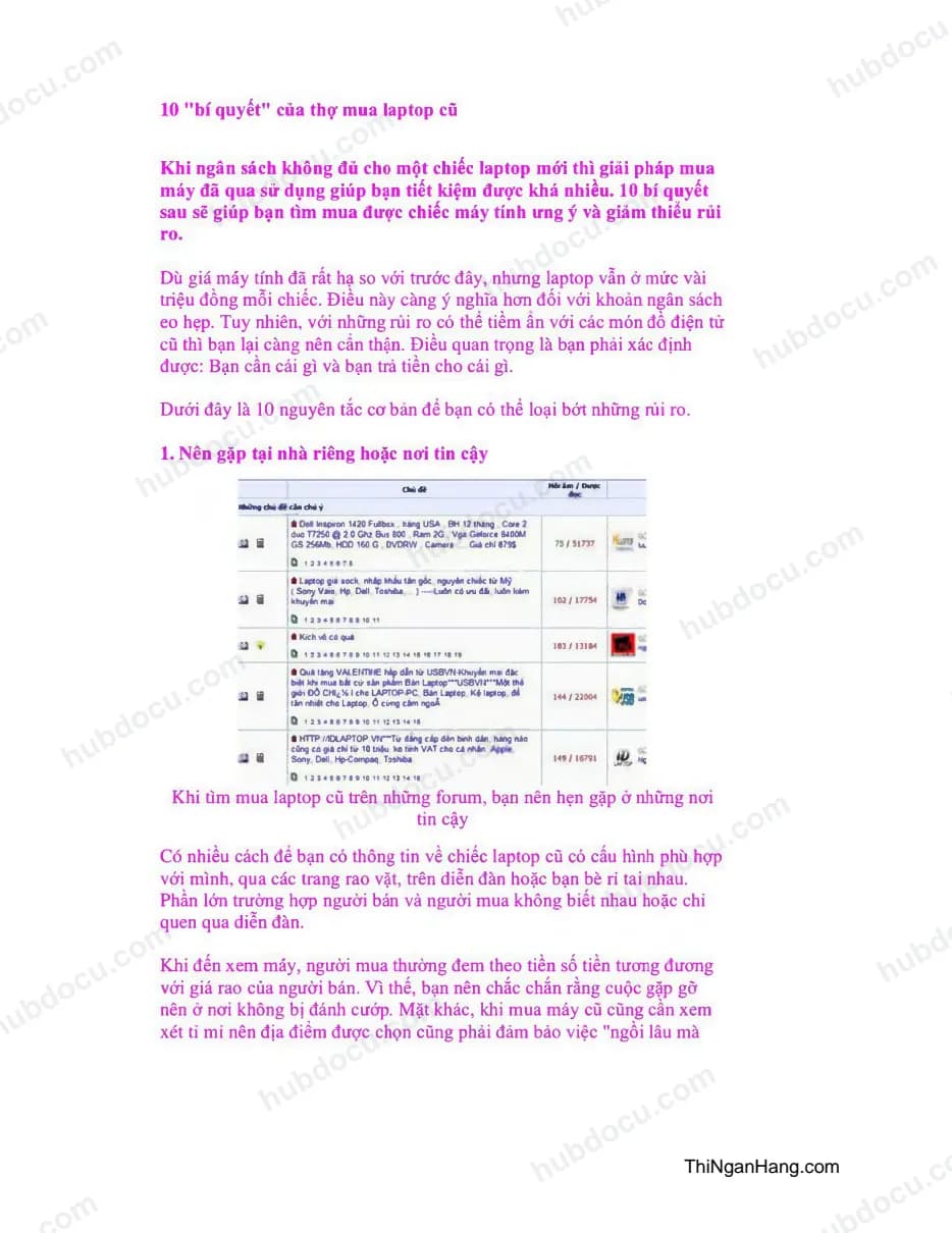 10 bí quyết của thợ mua Laptop cũ
