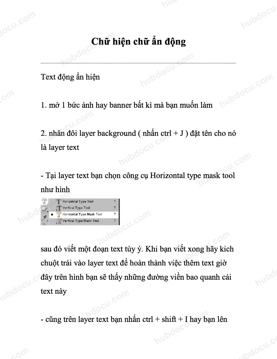 Chữ hiện chữ ẩn động