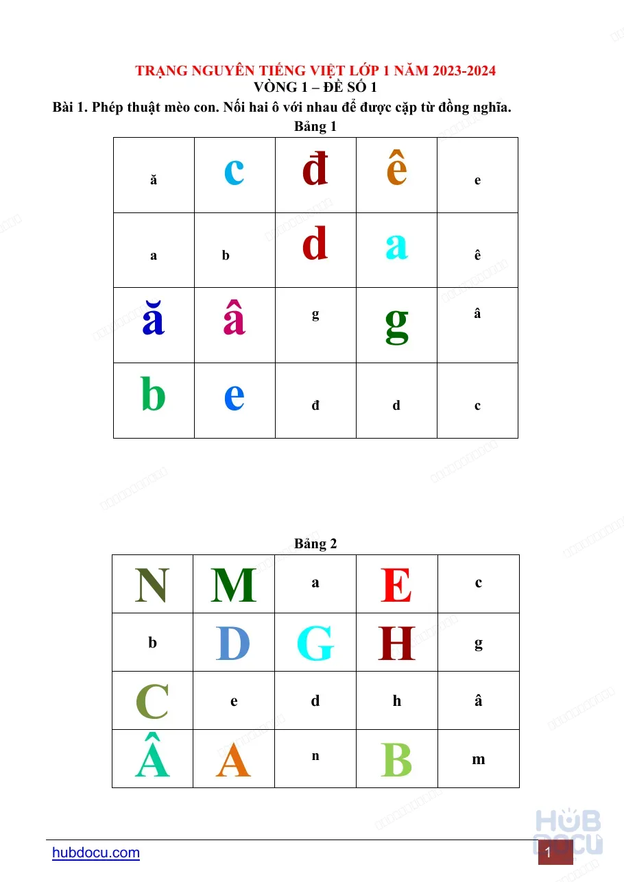 Trạng nguyên Tiếng Việt (Vòng 1)