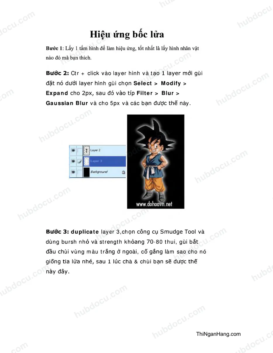 Hiệu ứng bốc lửa trong Photoshop
