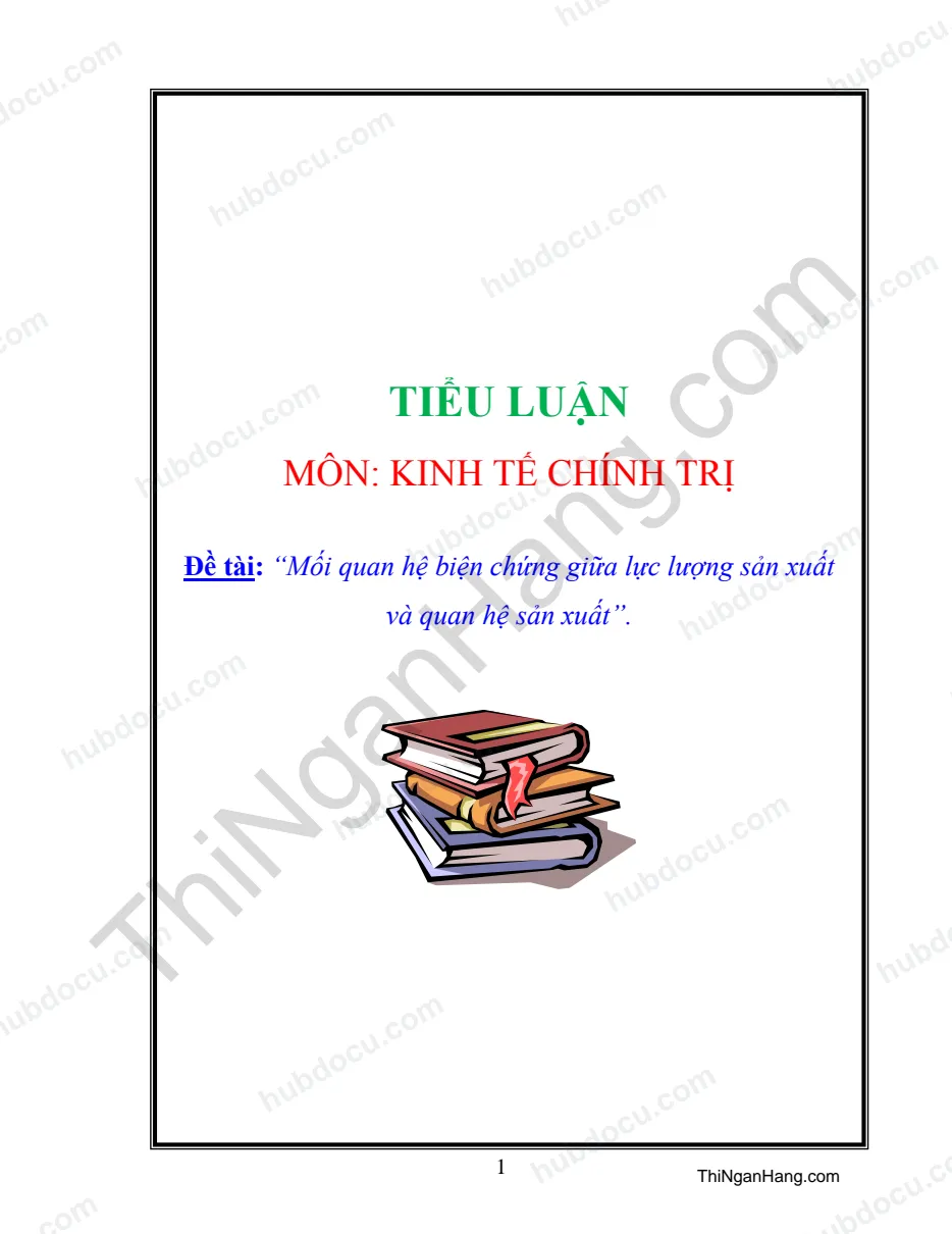 Tiểu luận - Mối quan hệ biện chứng giữa Lực lượng sản xuất và Quan hệ sản xuất