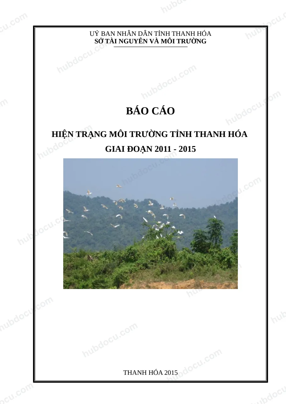 Báo cáo Hiện trạng môi trường tổng thể tỉnh Thanh Hóa