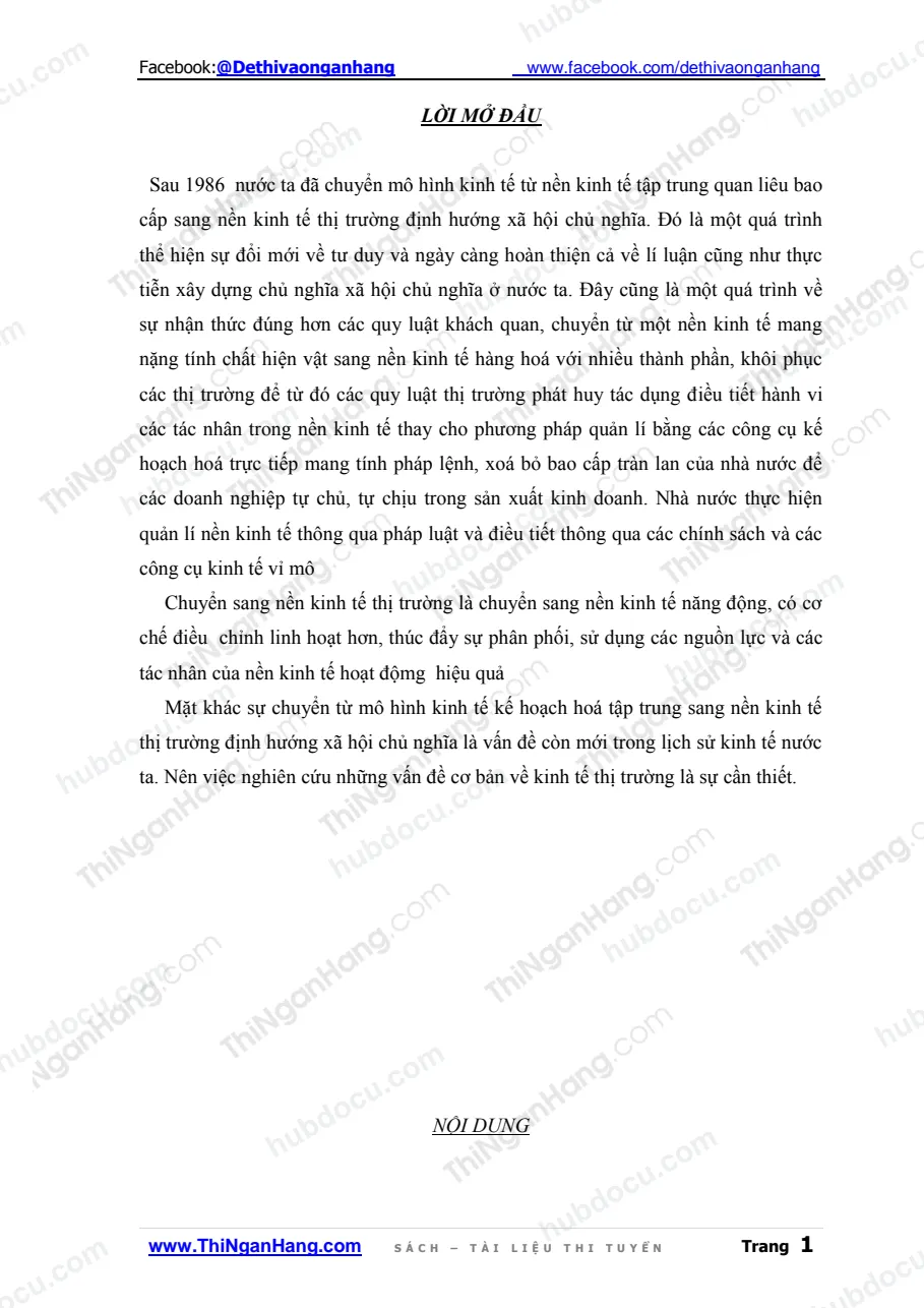 Tiểu luận - Những vấn đề cơ bản về kinh tế thị trường