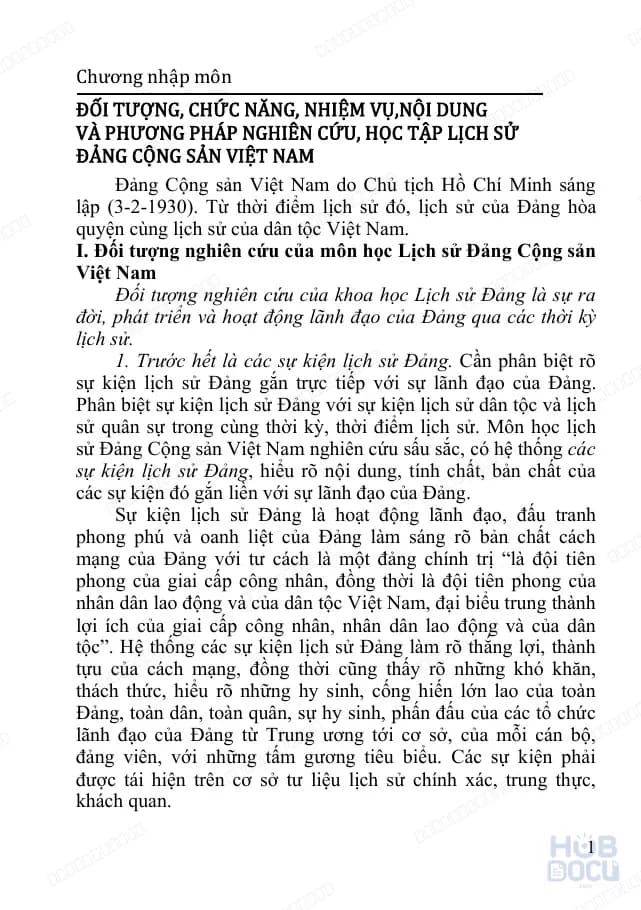 Giáo trình Lịch sử Đảng Cộng sản Việt Nam