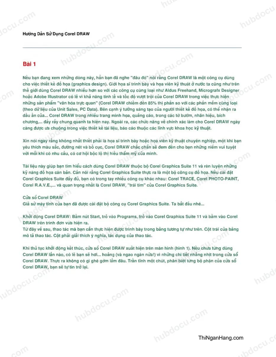 Hướng dấn sử dụng Corel DRAW