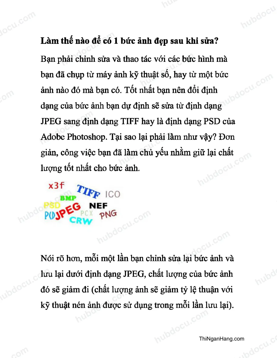 Làm thế nào để có 1 bức ảnh đẹp sau khi sửa?