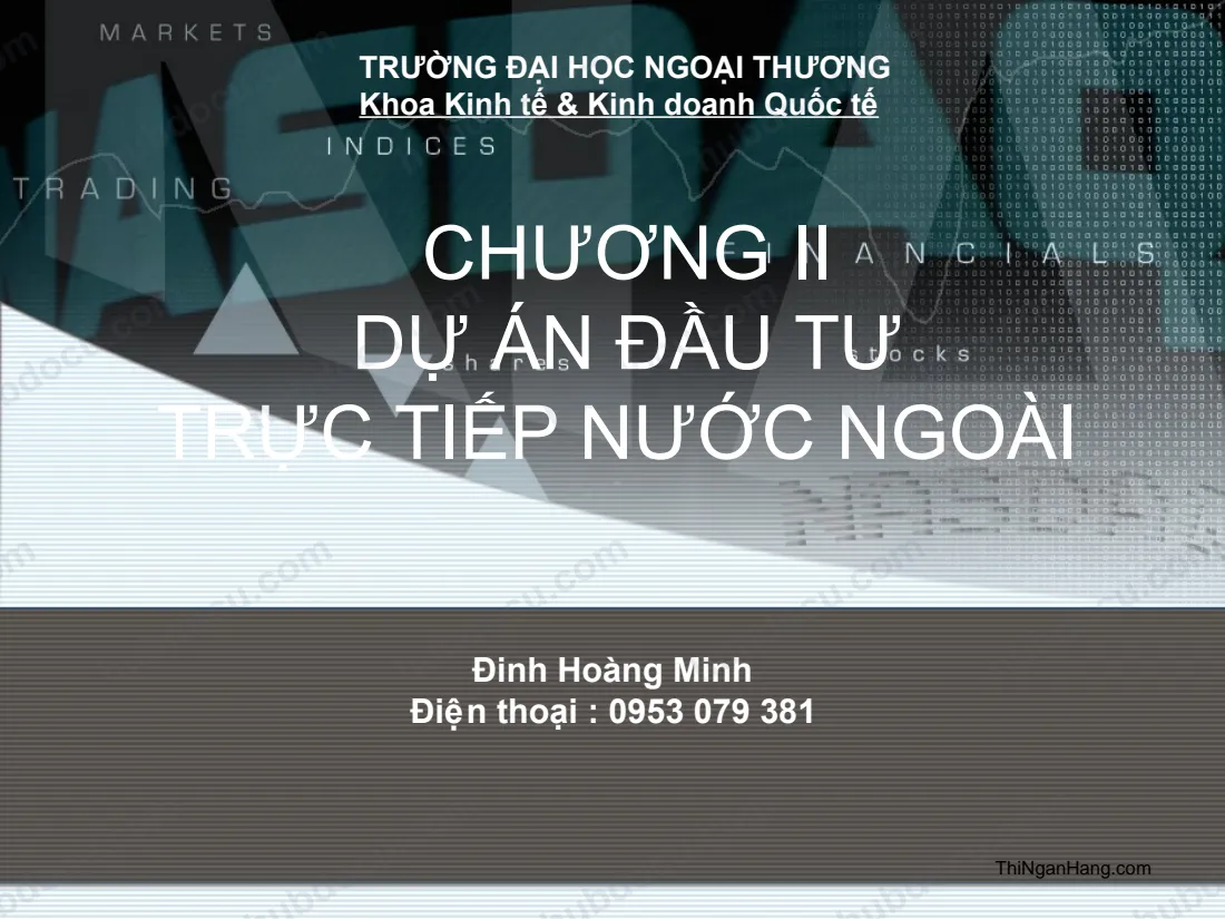 Dự án đầu tư nước ngoài - Ths Nguyễn Thị Thuyết Mai (ĐH Ngoại thương)