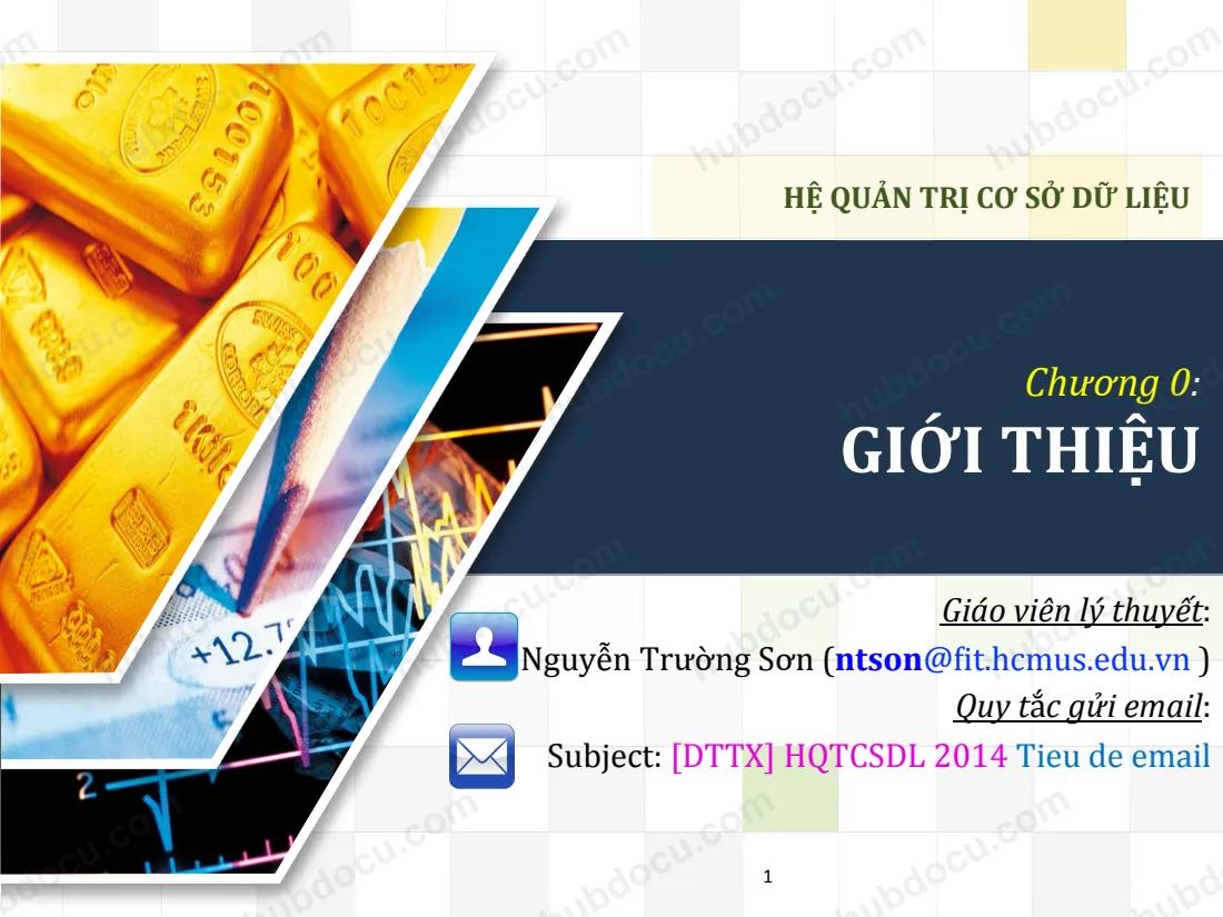 Bài giảng Hệ quản trị Cơ sở dữ liệu - Chương 0. Giới thiệu