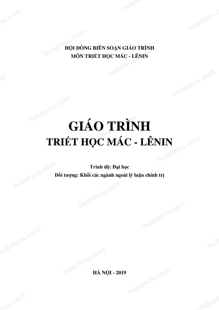 Giáo trình Triết học Mác - Lênin (hệ không chuyên) (FTU)