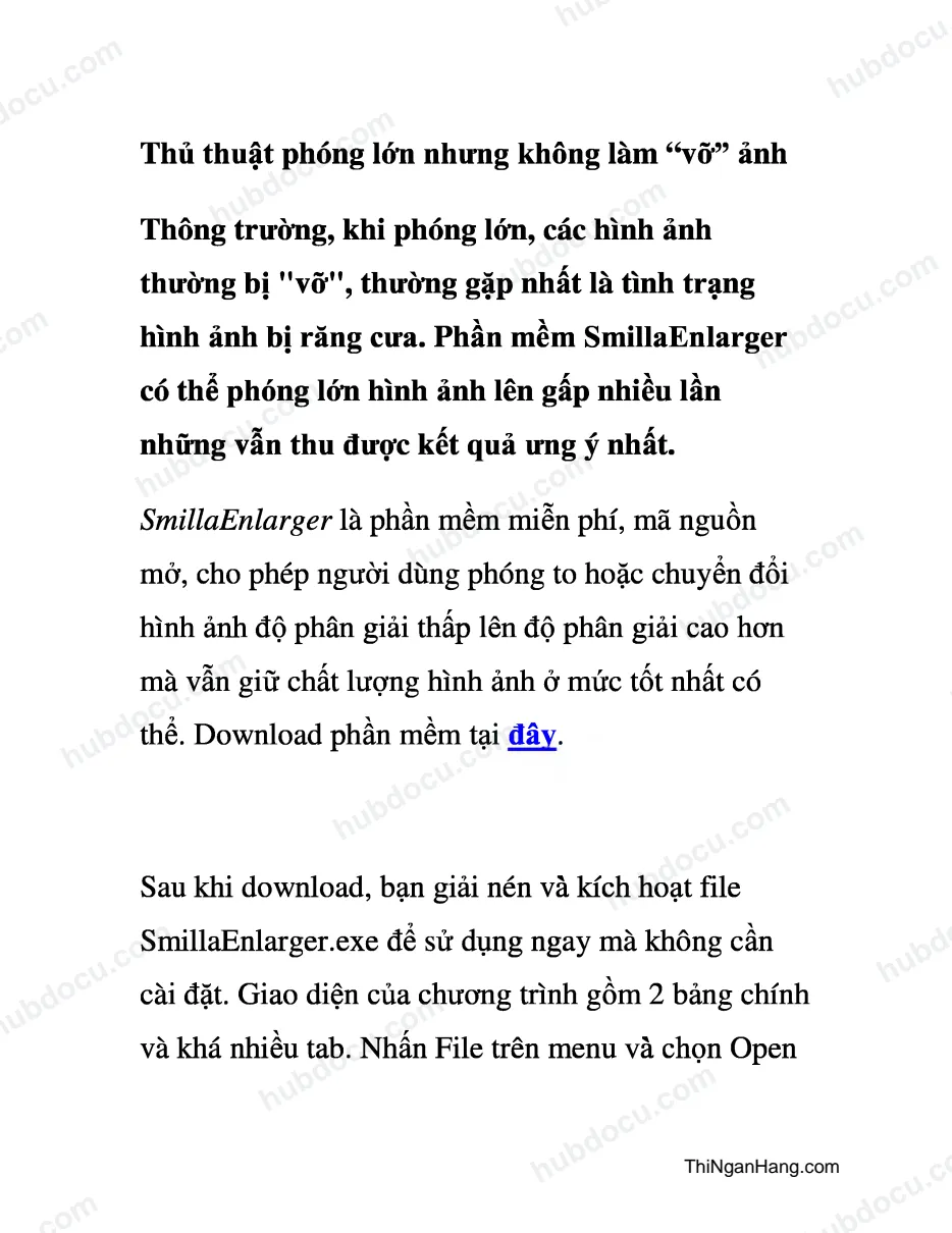 Thủ thuật phóng lổn nhưng không làm “vỡ” ảnh