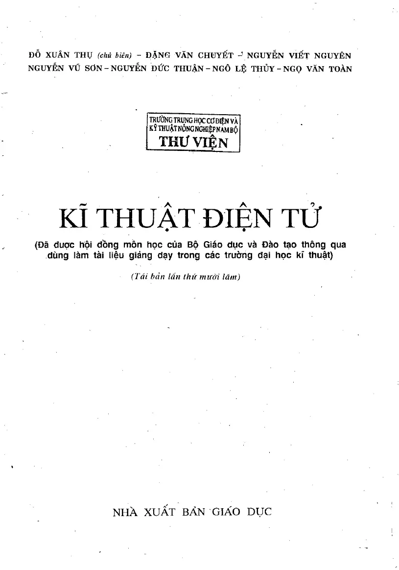 Giáo trình kỹ thuật điện tử