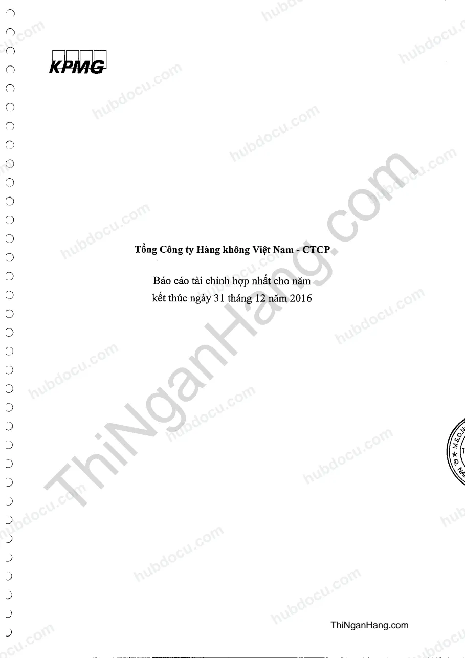 Báo cáo tài chính hợp nhất tổng Cty Vietnam Airlines năm 2016