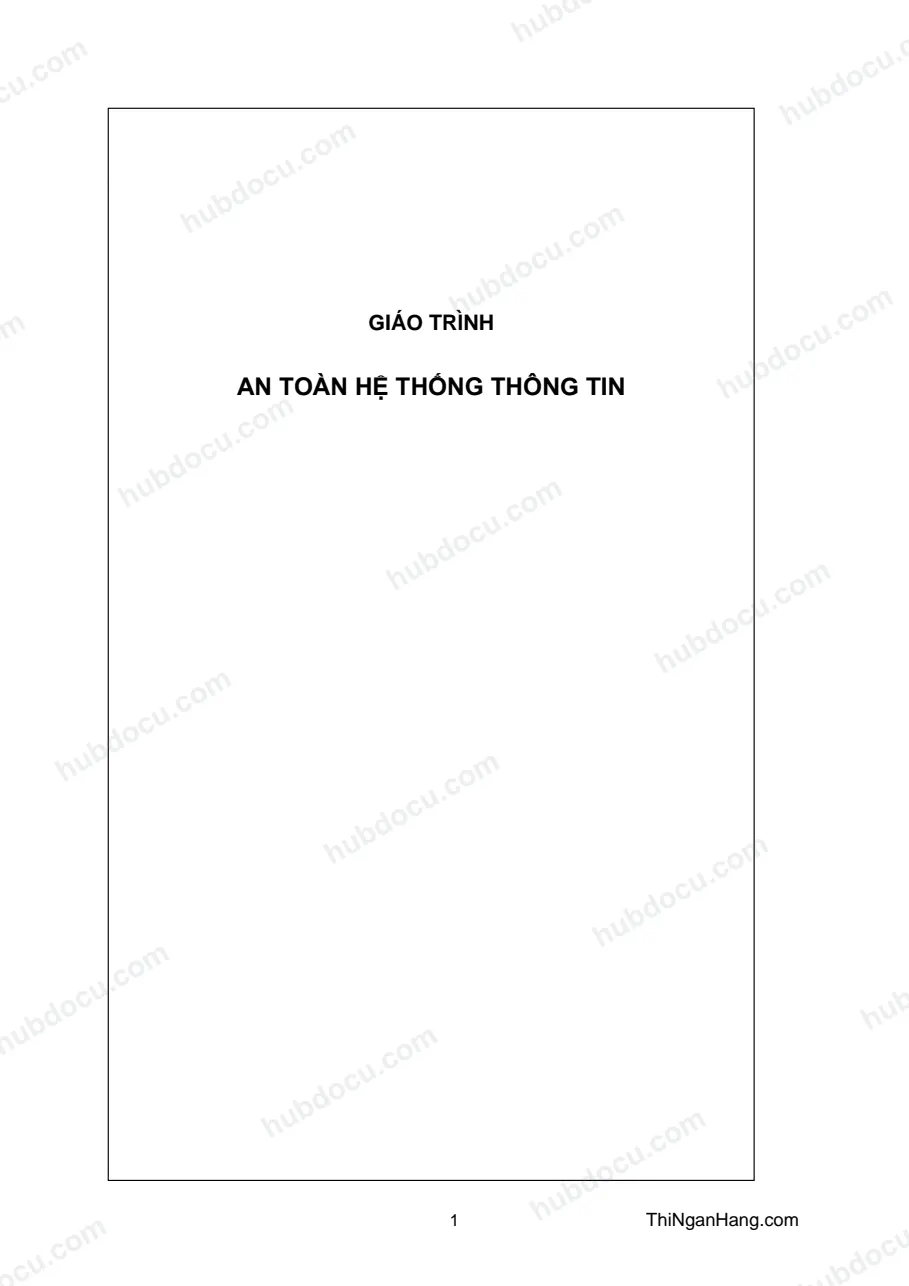 Giáo trình an hoàn hệ thống thông tin