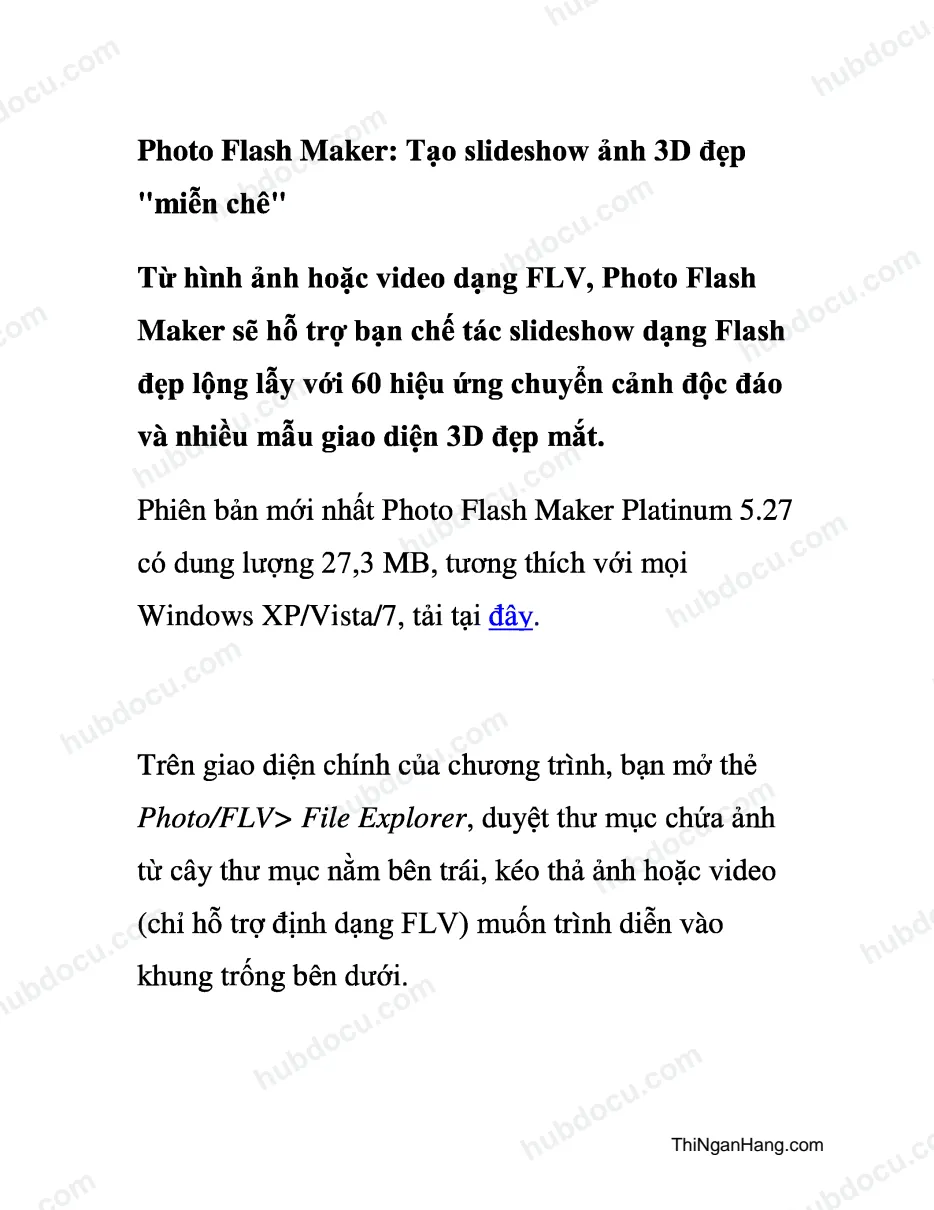 Photo Flash Maker: Tạo slideshow ảnh 3D đẹp "miễn chê"