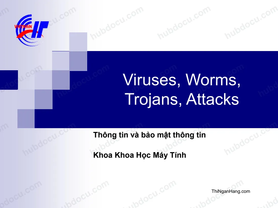 Thông tin và Bảo mật thông tin Internet - Viruses, Worms, Trojans, Attacks