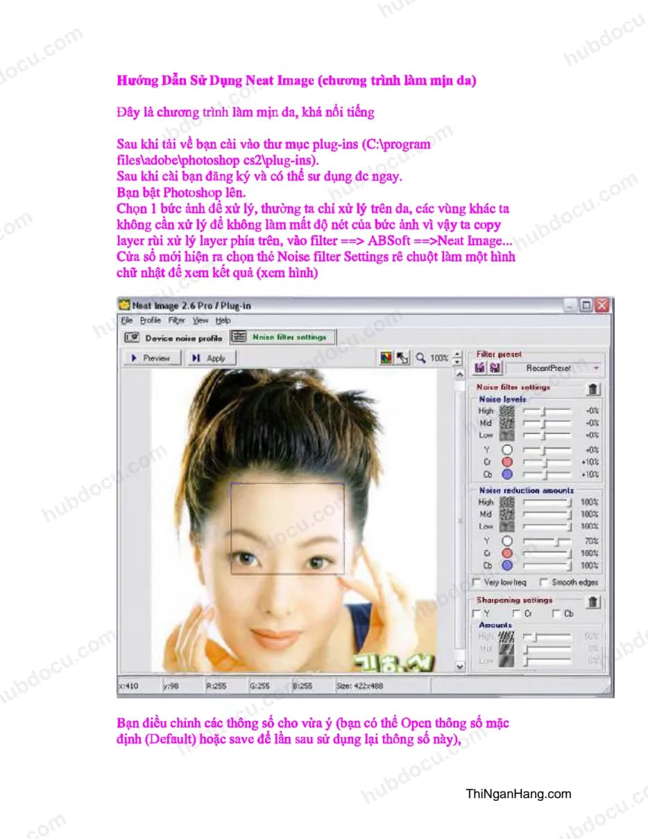 Hướng dẫn sử dụng Neat Image (chương trình làm mịn da)