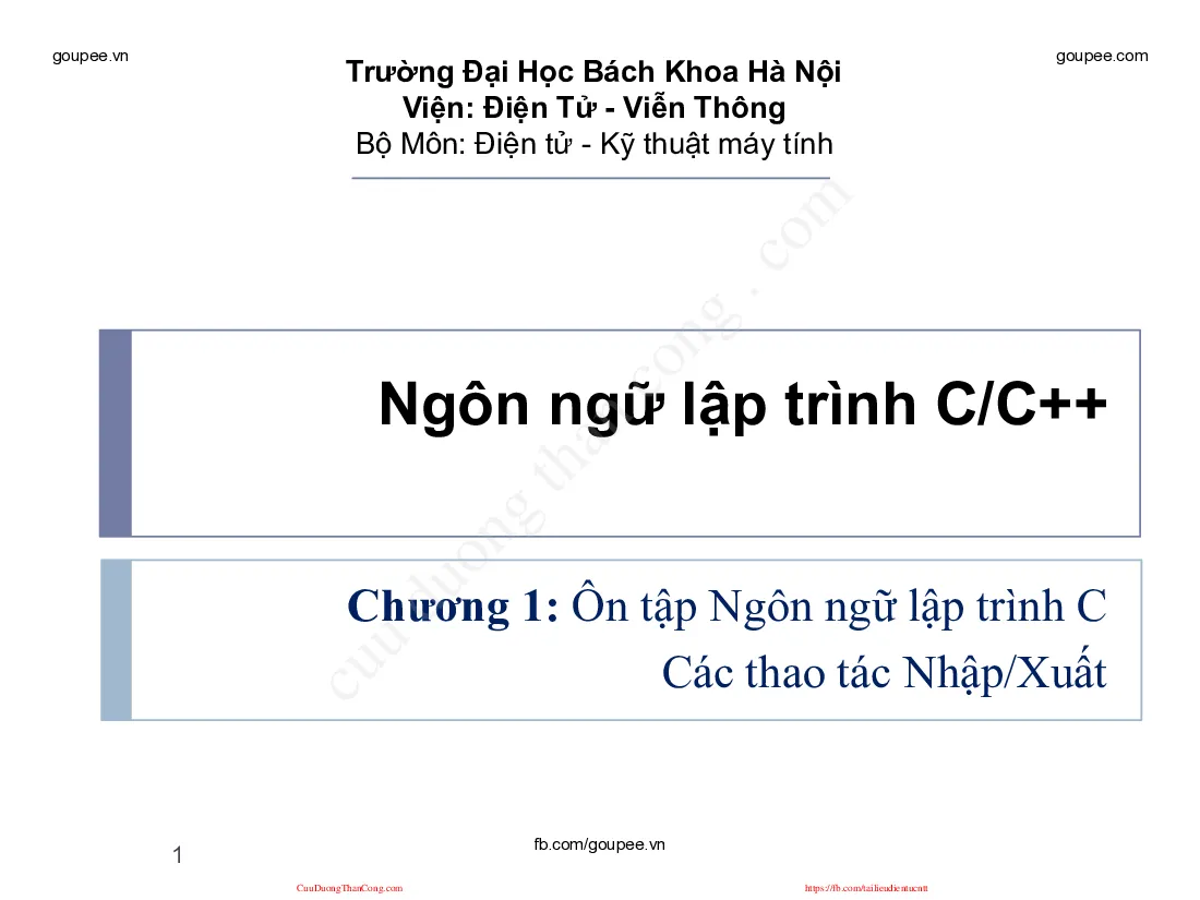 Ngôn ngữ lập trình - Chương 1.6 (HUST)