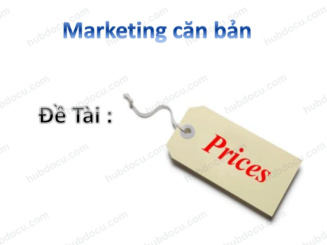 Tổng quan về Marketing căn bản - Chiến lược giá cả