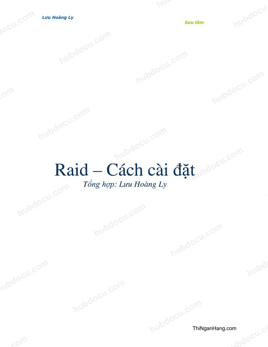 Raid - Cách cài đặt
