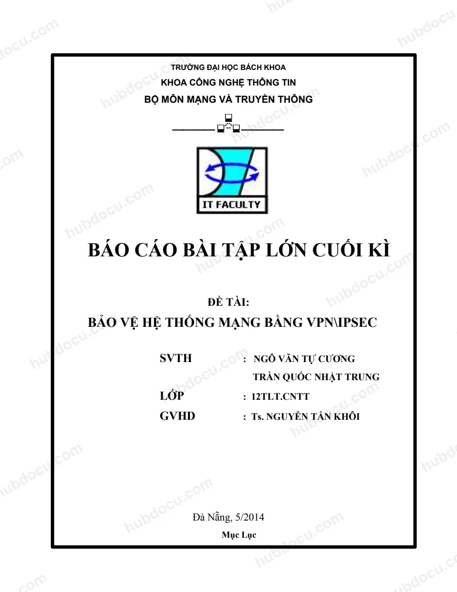 Đồ án_ Xây dựng hệ thống bảo mật mạng VPNIPSEC