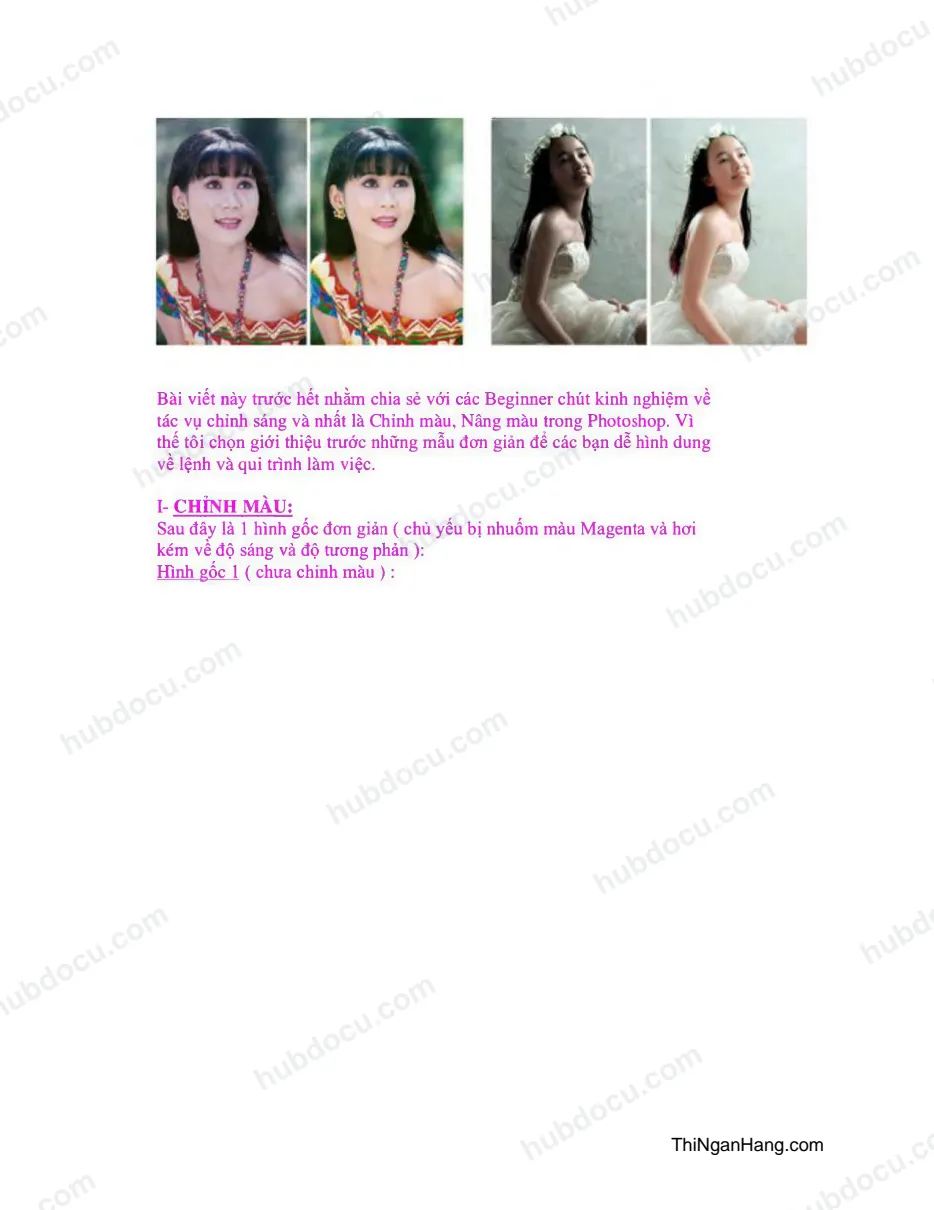 Cách chỉnh và nâng màu đơn giản trong Photoshop