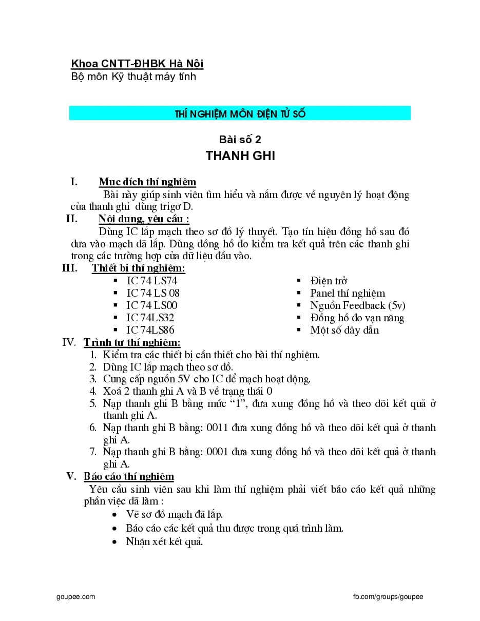 Thí nghiệm Điện tử số HUST (P2)