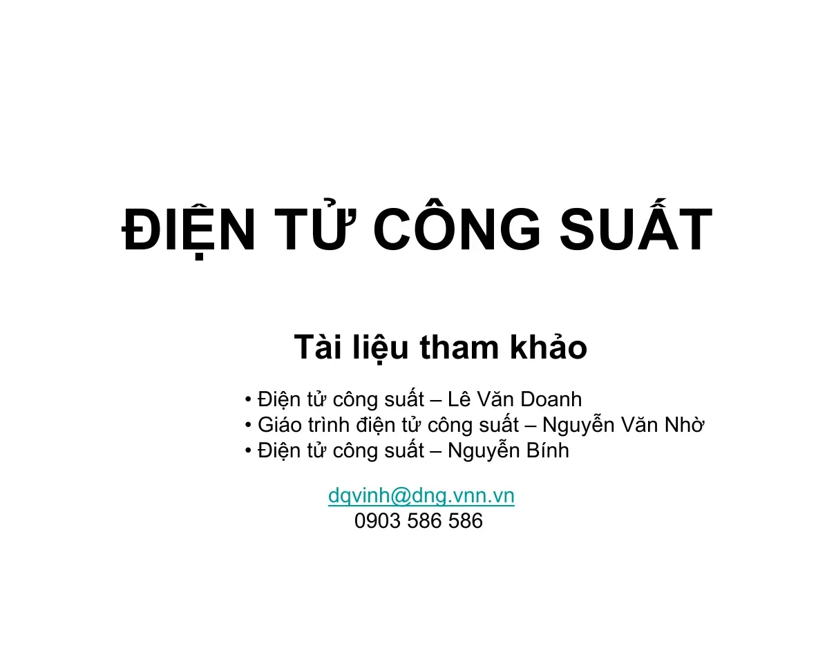 Điện tử công suất (CHƯƠNG 1)
