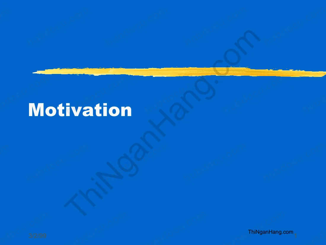 Motivation - Sales force management (Quản lý nguồn lực bán hàng)