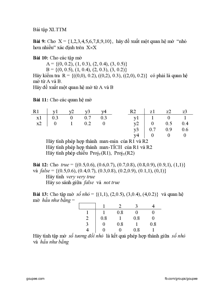 Xử lý thông tin mờ - Bài tập P2 (HUST)