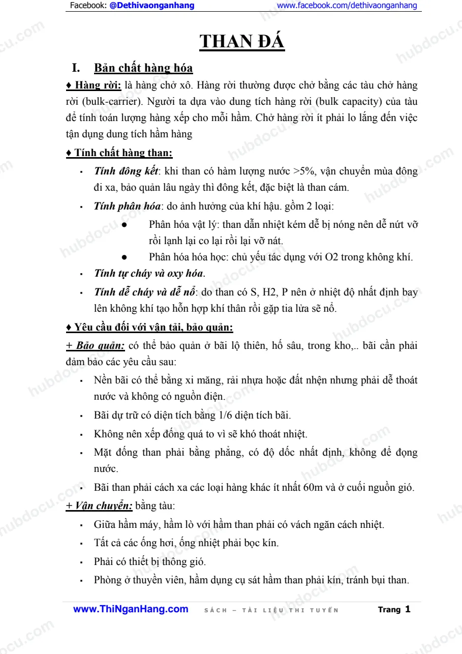 Bản chất hàng hóa khi vận tải đường biển: Than đá