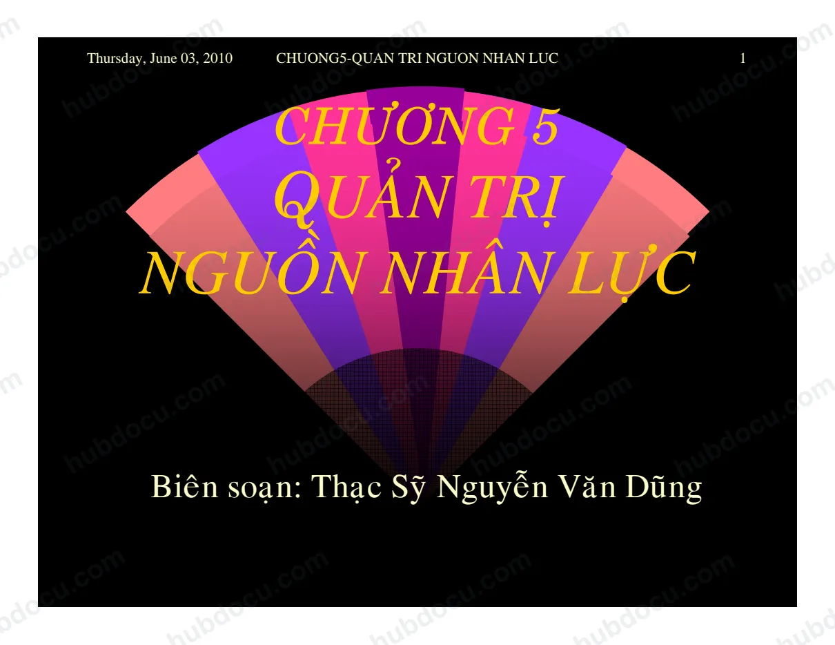 Chương 5. Quản trị nguồn nhân lực - Bài giảng Quản trị doanh nghiệp