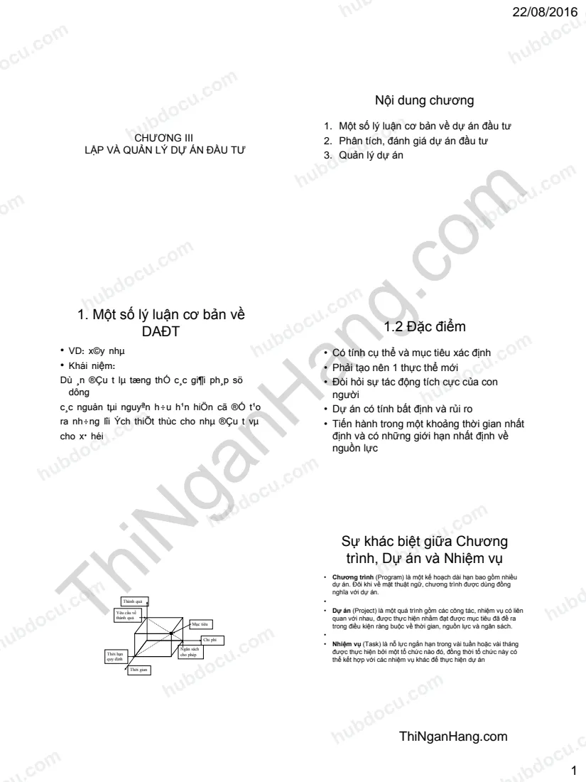 Slide chương 4 Kinh tế đầu tư: Lập và quản lý dự án đầu tư