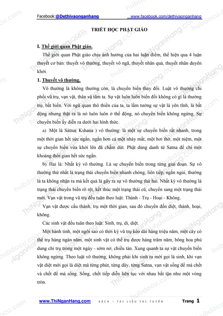 Tiểu luận - Triết học Phật giáo